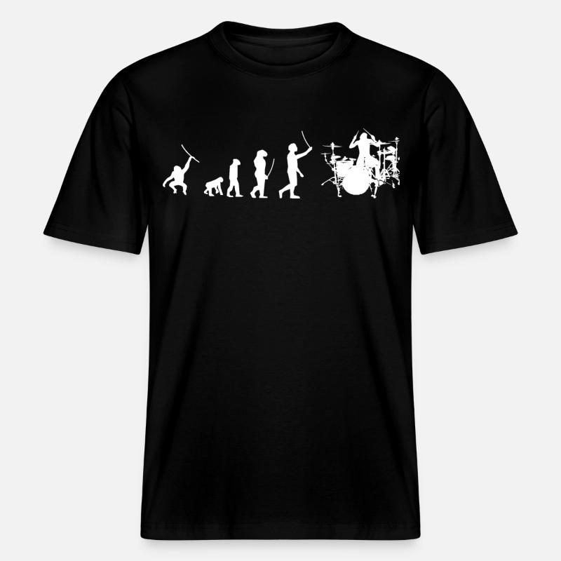 Evolution drummer -  RELAXED FIT Unisex Organic T-Shirt - black
