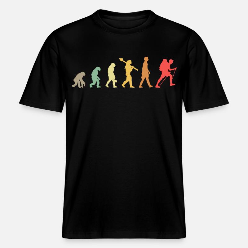 Évolution Randonnée Wander -  T-shirt unisexe RELAXED FIT en coton bio - noir