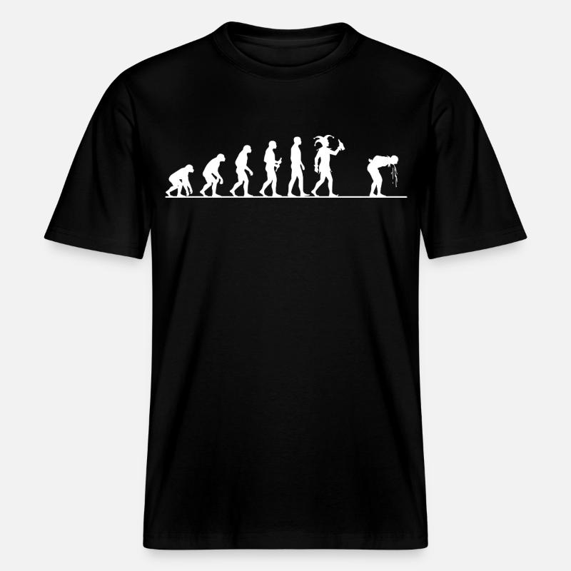 Karneval Evolution – Vom Affen zum Narren -  RELAXED FIT Unisex Organic T-Shirt - Schwarz