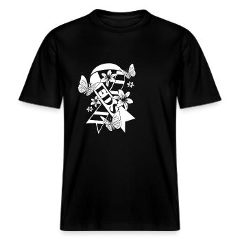 HSD Ehlers-Danlos-Syndrom EDS -  RELAXED FIT Unisex Organic T-Shirt - Schwarz - Vorne - Alina (178cm) & Michal (187cm)