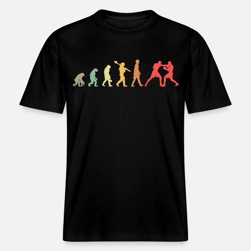 Boxing Evolution Boxing Development Rétro -  T-shirt unisexe RELAXED FIT en coton bio - noir