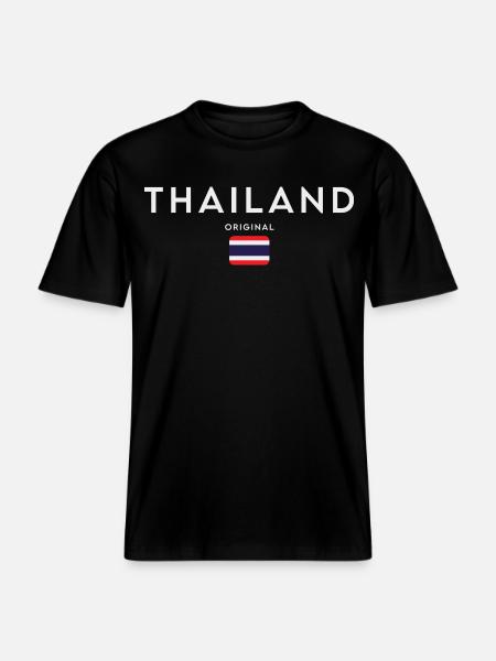 Flag of Thailand, Thai pride - RELAXED FIT Unisex Organic T-Shirt - black