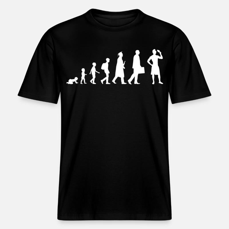 Évolution de la crème glacée -  T-shirt unisexe RELAXED FIT en coton bio - noir