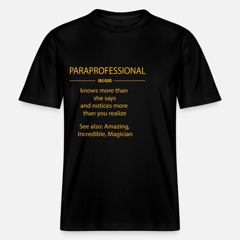 Lehrerassistent Paraprofessional Paraeducator -  RELAXED FIT Unisex Organic T-Shirt - Schwarz