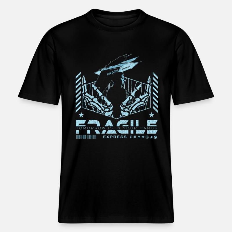 Futuristic Tech Design -  RELAXED FIT Unisex Organic T-Shirt - black