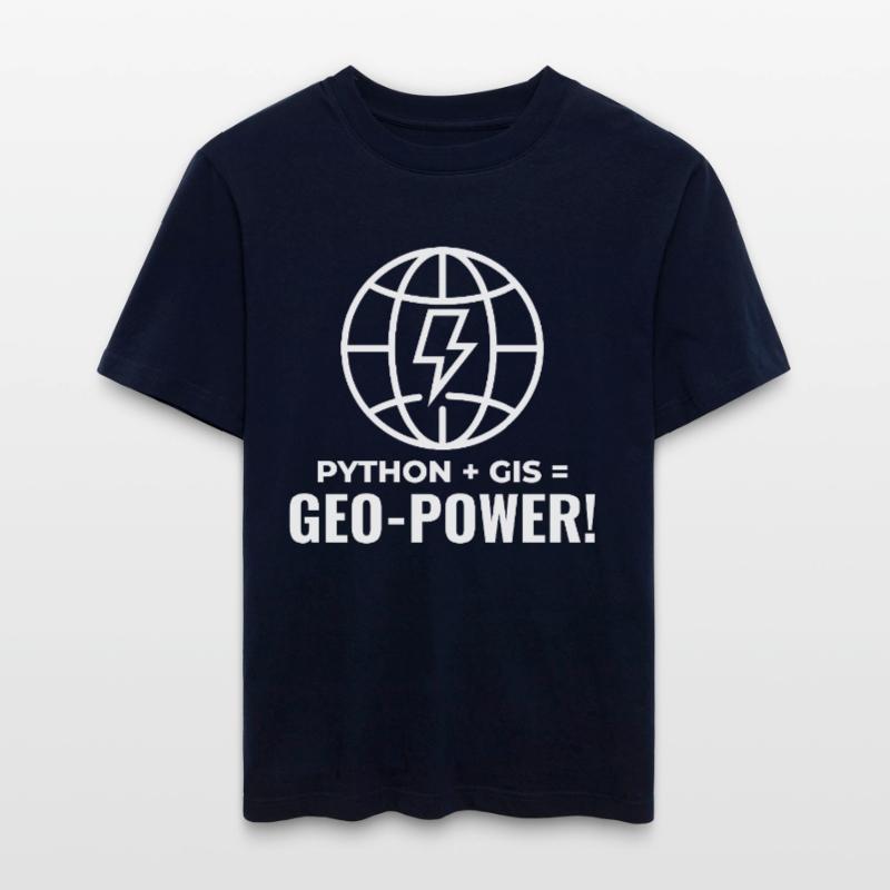 Python GIS Geo-Power Programming Geospatial  RELAXED FIT Unisex Organic T-Shirt