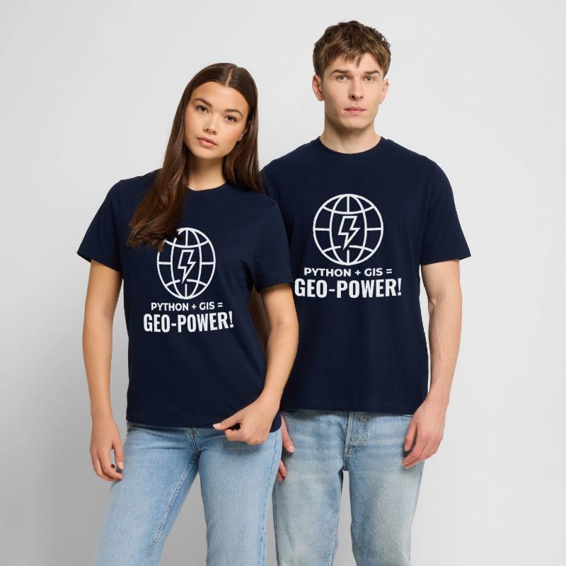 Python GIS Geo-Power Programmierung Geospatial  RELAXED FIT Unisex Organic T-Shirt