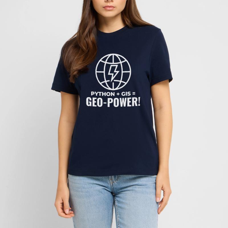 Python GIS Geo-Power Programmierung Geospatial  RELAXED FIT Unisex Organic T-Shirt