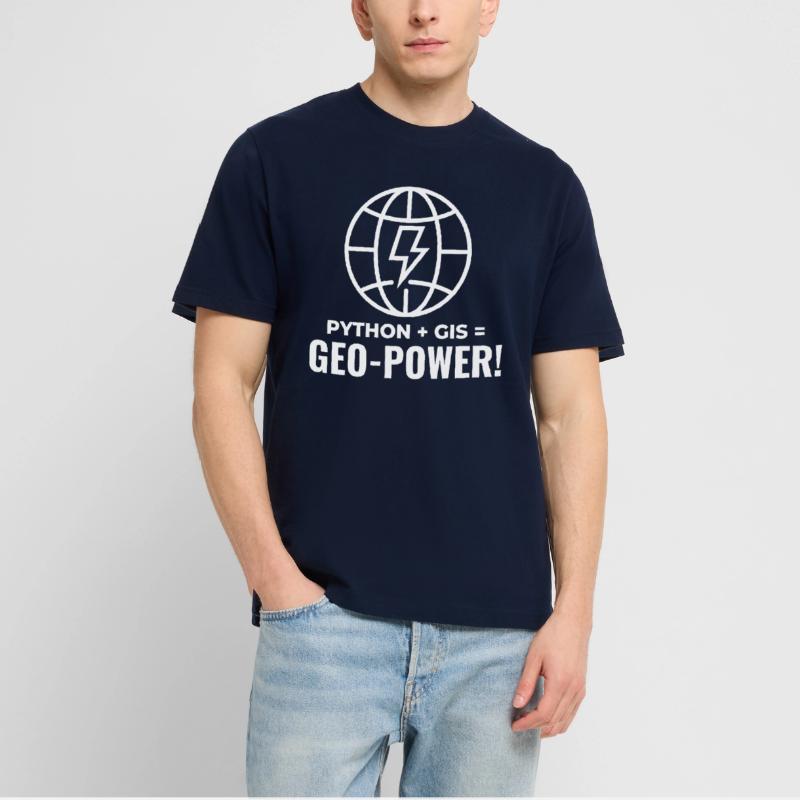 Python GIS Geo-Power Programming Geospatial  RELAXED FIT Unisex Organic T-Shirt