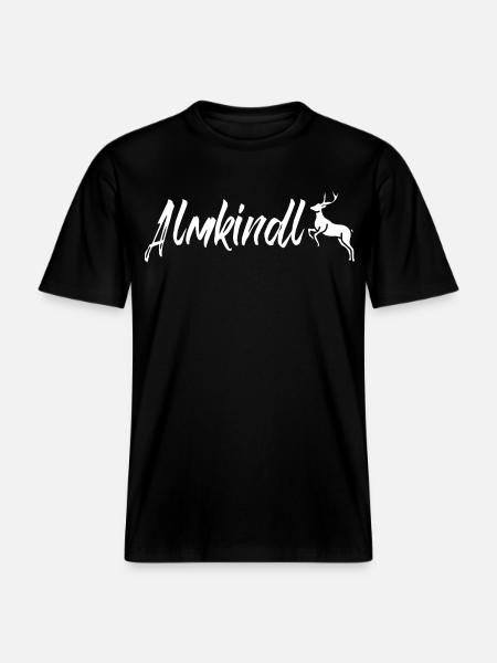 Almkindl - Almkindl Schriftzug -  RELAXED FIT Unisex Organic T-Shirt - Schwarz