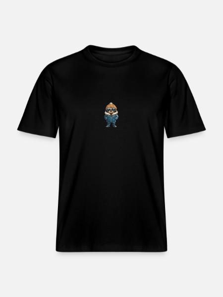 Faultier Winter Comic - RELAXED FIT Unisex Organic T-Shirt - Schwarz