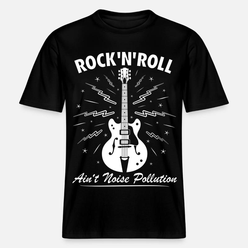 Rock 'n' Roll ist keine Lärmbelastung -  RELAXED FIT Unisex Organic T-Shirt - Schwarz