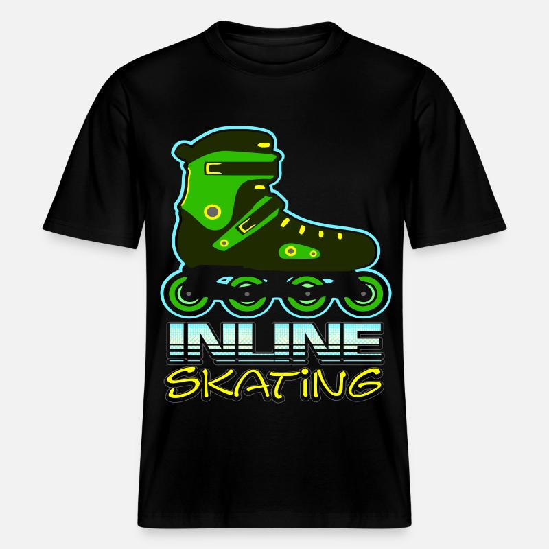 Inline skating -  RELAXED FIT Unisex Organic T-Shirt - black