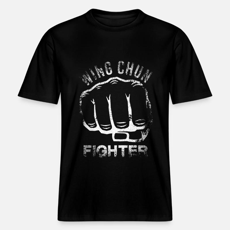 Combattant de Wing Chun -  T-shirt unisexe RELAXED FIT en coton bio - noir