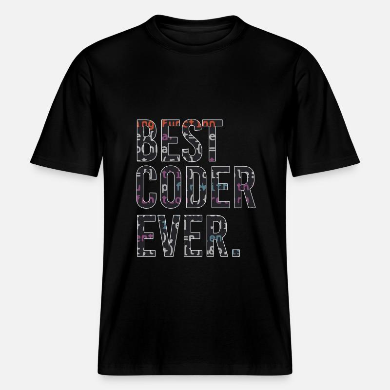 Best programmer code coder -  RELAXED FIT Unisex Organic T-Shirt - black