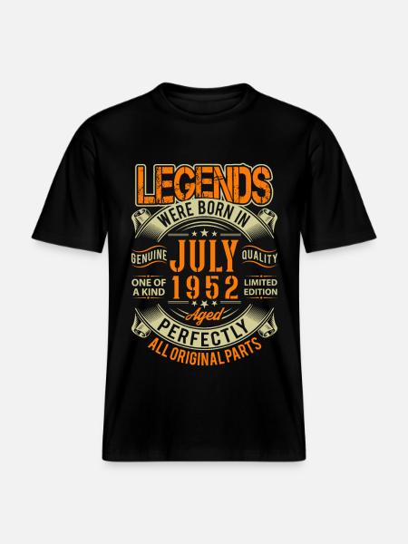 1952 July Birthday Legend - RELAXED FIT Unisex Organic T-Shirt - black