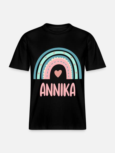Annika Name Rainbow Baby -  RELAXED FIT Unisex Organic T-Shirt - black