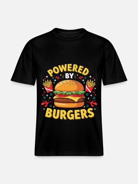 Hamburger Burger - RELAXED FIT Unisex Organic T-Shirt - Schwarz