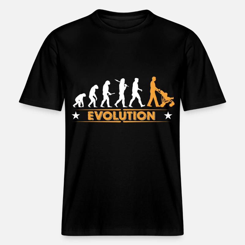 Walking Dad - Evolution -  T-shirt unisexe RELAXED FIT en coton bio - noir