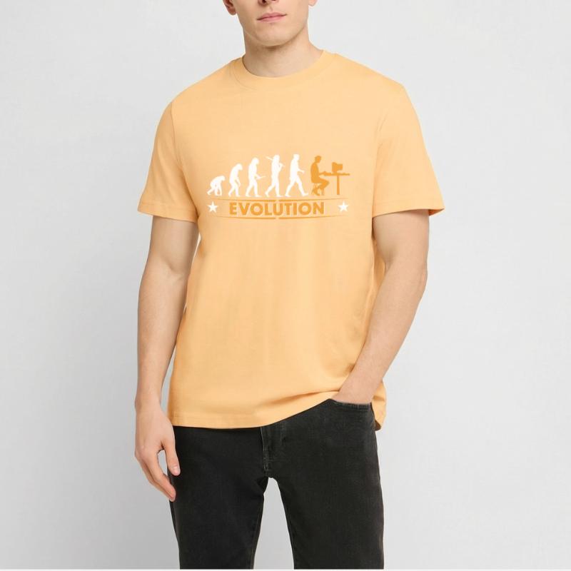 Computer Nerd Evolution - orange/weiss  RELAXED FIT Unisex Organic T-Shirt
