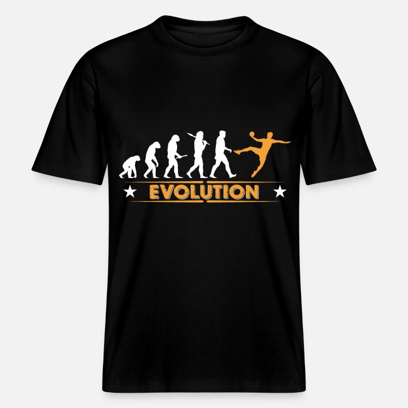 Handball Evolution - orange/weiss -  RELAXED FIT Unisex Organic T-Shirt - Schwarz