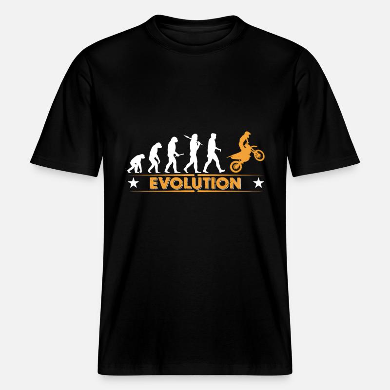 Motocross Evolution - orange/weiss - T-shirt unisexe RELAXED FIT en coton bio - noir