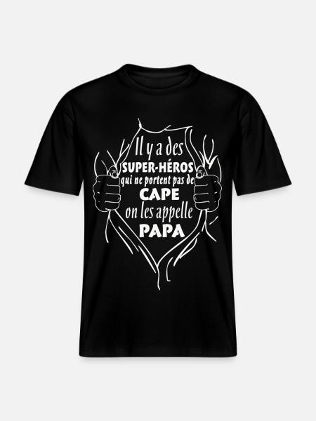 Super-Héros Cape Papa - T-shirt unisexe RELAXED FIT en coton bio - noir
