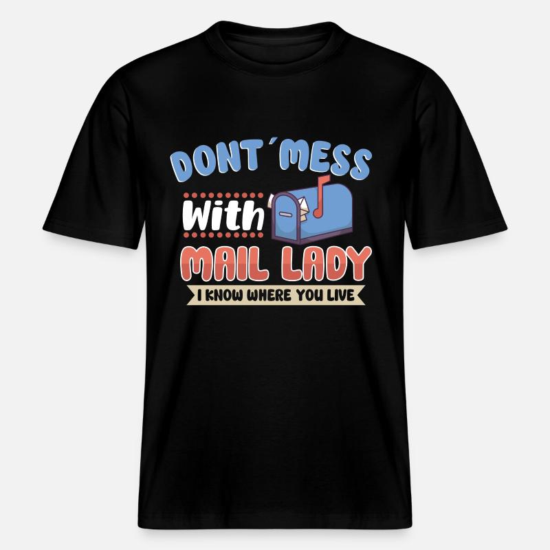 Postman Postlady Postman Post -  T-shirt unisexe RELAXED FIT en coton bio - noir