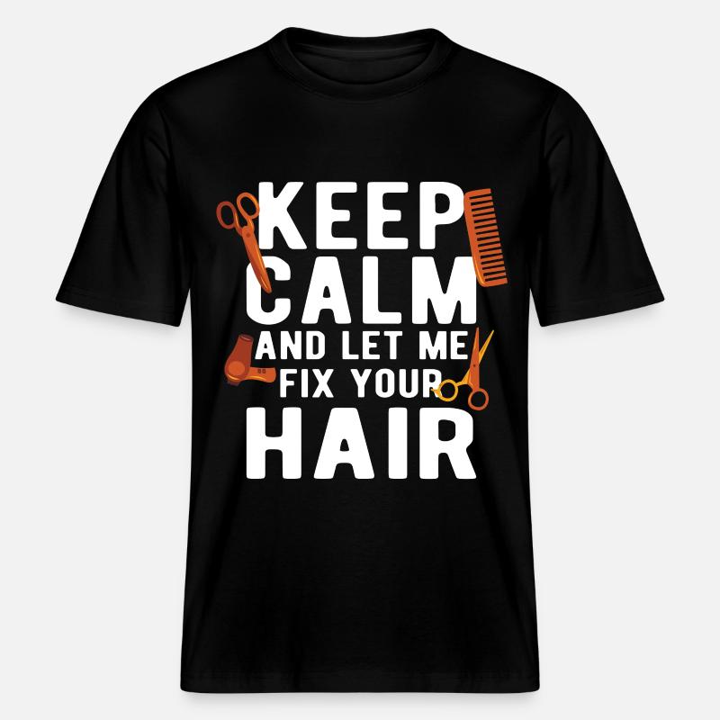 Coiffeur Coiffeur Coiffeur Coiffeur -  T-shirt unisexe RELAXED FIT en coton bio - noir