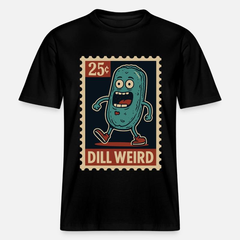 Concombre étrange comme timbre -  T-shirt unisexe RELAXED FIT en coton bio - noir