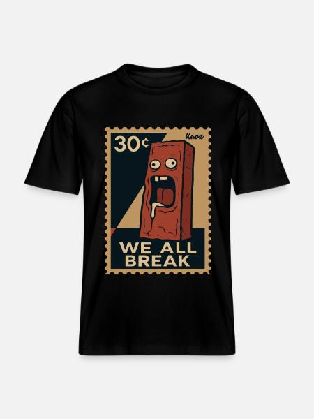 Emo Brick – Stamp of Overwhelm - RELAXED FIT Unisex Organic T-Shirt - black