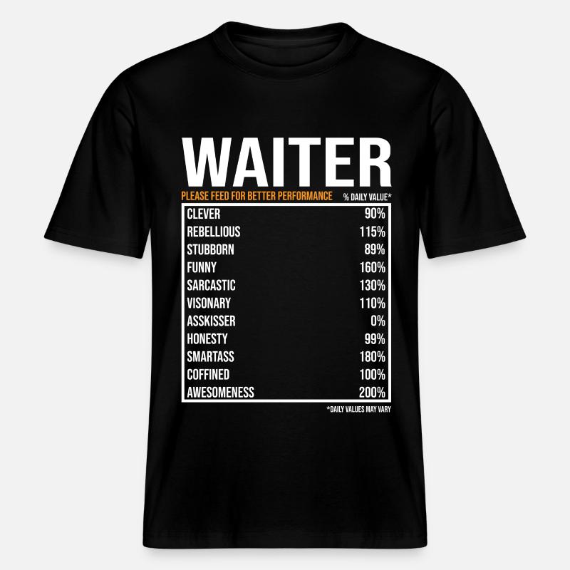 Kellner Spruch Kellner Geschenk -  RELAXED FIT Unisex Organic T-Shirt - Schwarz