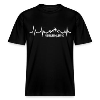 Alpenüberquerung -  RELAXED FIT Unisex Organic T-Shirt - Schwarz - Vorne - Alina (178cm) & Michal (187cm)
