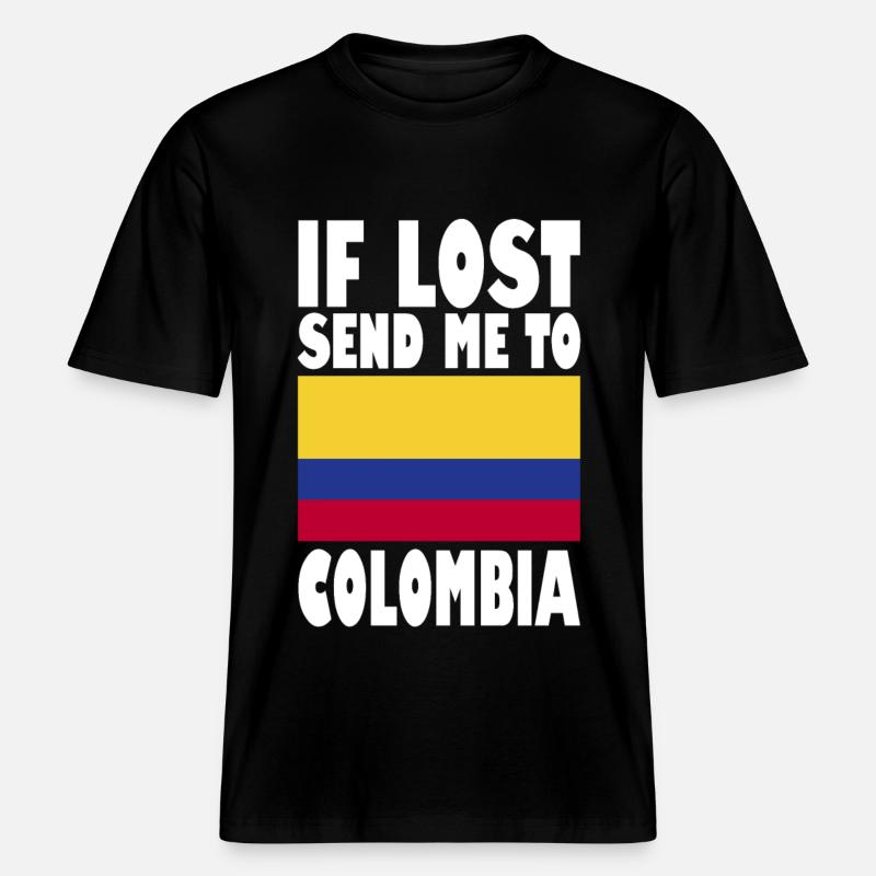 Drapeau de la Colombie - T-shirt unisexe RELAXED FIT en coton bio - noir