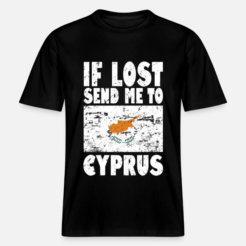 Drapeau de Chypre Disant - T-shirt unisexe RELAXED FIT en coton bio - noir