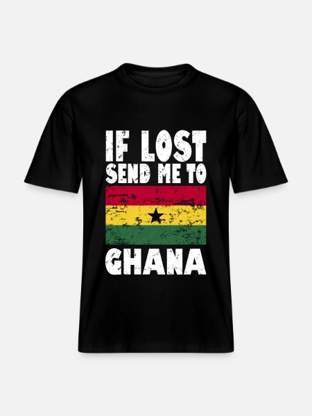 Ghana Flag Saying -  RELAXED FIT Unisex Organic T-Shirt - black