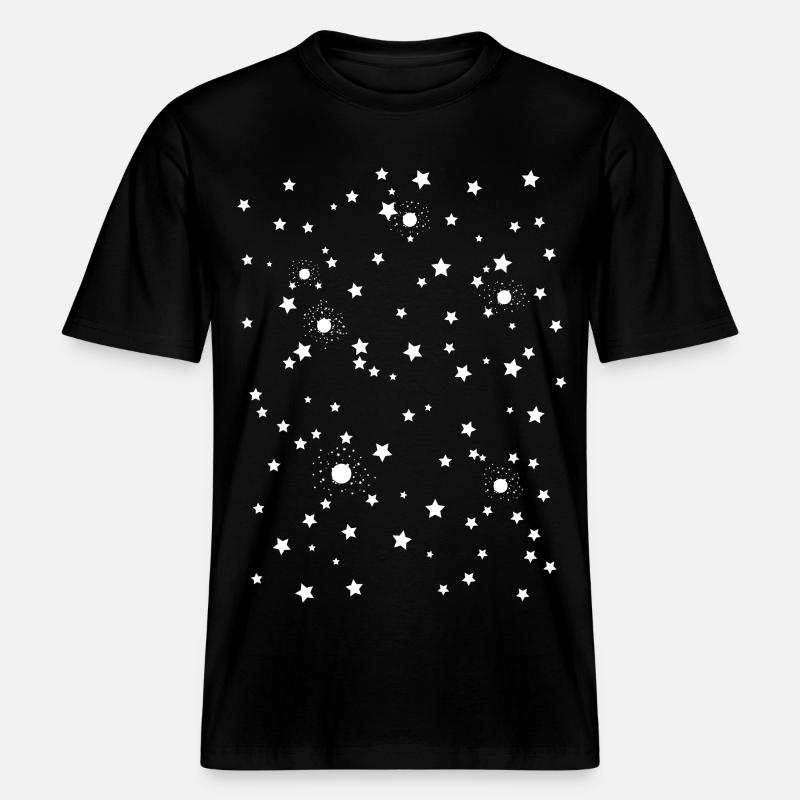 Étoiles spatiales du ciel étoilé -  T-shirt unisexe RELAXED FIT en coton bio - noir