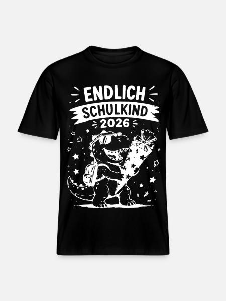 Endlich Schulkind 2026 - RELAXED FIT Unisex Organic T-Shirt - Schwarz