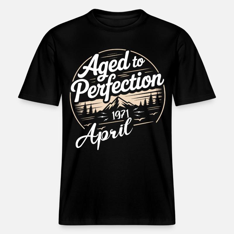 Avril 1971 anniversaire avril 1971 - T-shirt unisexe RELAXED FIT en coton bio - noir