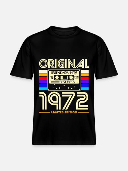 1972 Limited Edition Cassette -  RELAXED FIT Unisex Organic T-Shirt - black