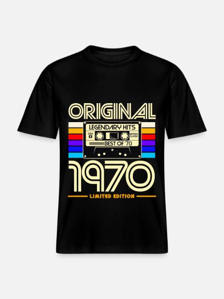 Original 1970's Cassette Retro Edition -  RELAXED FIT Unisex Organic T-Shirt - black
