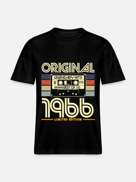 Original 1966 Cassette Retro édition - T-shirt unisexe RELAXED FIT en coton bio - noir
