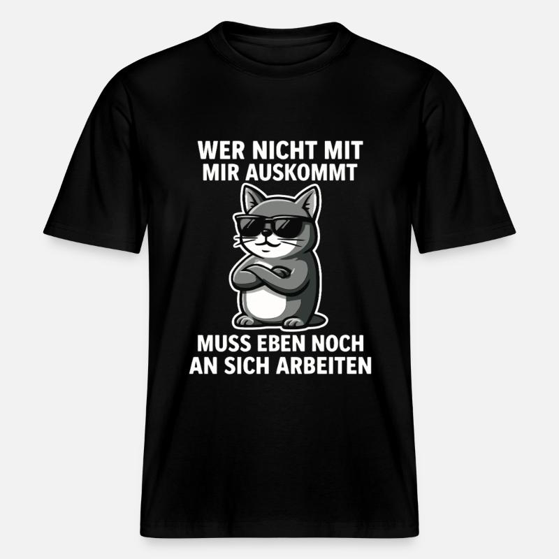 Dicton de chat cool -  T-shirt unisexe RELAXED FIT en coton bio - noir