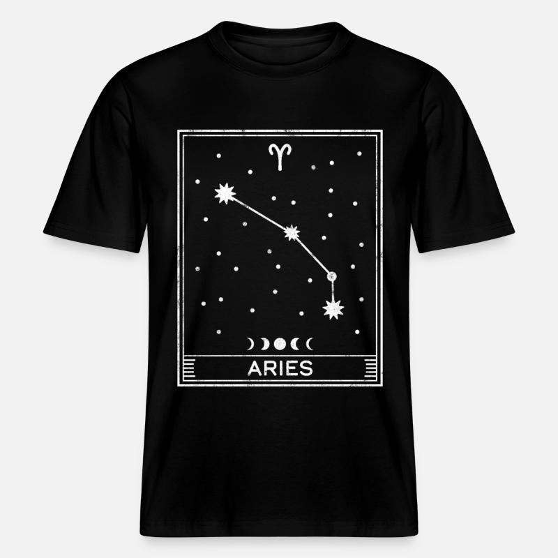Widder Sternzeichen -  RELAXED FIT Unisex Organic T-Shirt - Schwarz