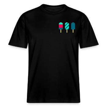 Eis mit Stil -  RELAXED FIT Unisex Organic T-Shirt - Schwarz - Vorne - Alina (178cm) & Michal (187cm)