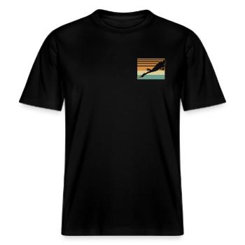 Diver Flag -  RELAXED FIT Unisex Organic T-Shirt - Schwarz - Vorne - Alina (178cm) & Michal (187cm)