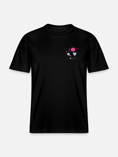 Farbkleckse,Tropfen und Herz - RELAXED FIT Unisex Organic T-Shirt - Schwarz