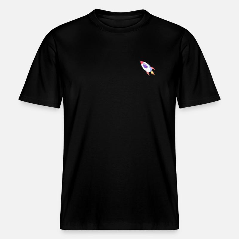 Space Rocket Pop Comic -  T-shirt unisexe RELAXED FIT en coton bio - noir