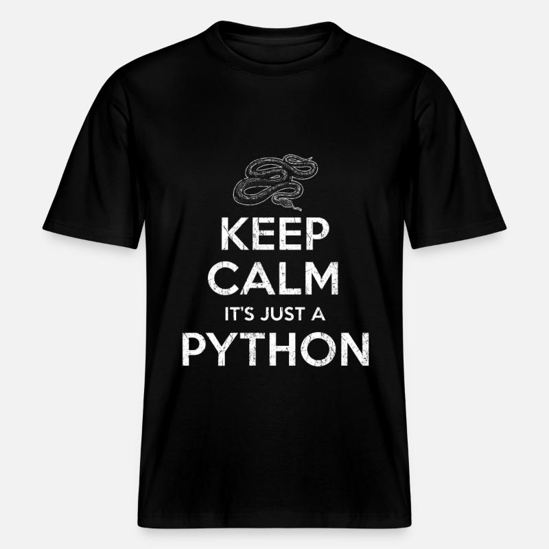 Python Schlange -  RELAXED FIT Unisex Organic T-Shirt - Schwarz