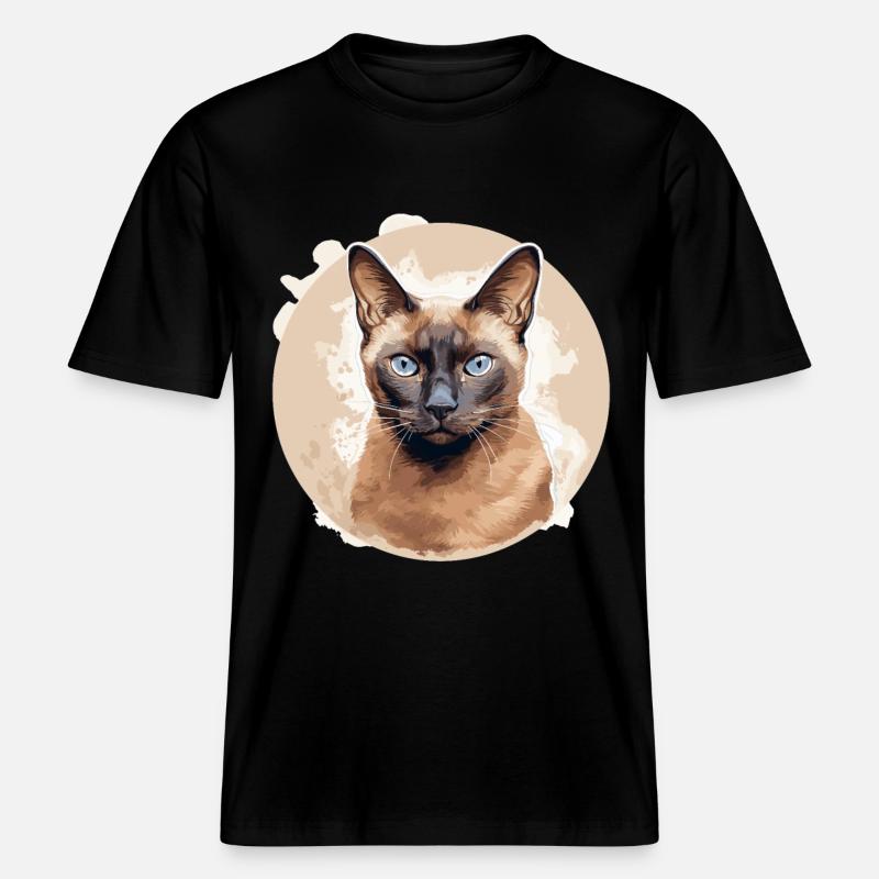 Chat birman Birmanie Katze - T-shirt unisexe RELAXED FIT en coton bio - noir